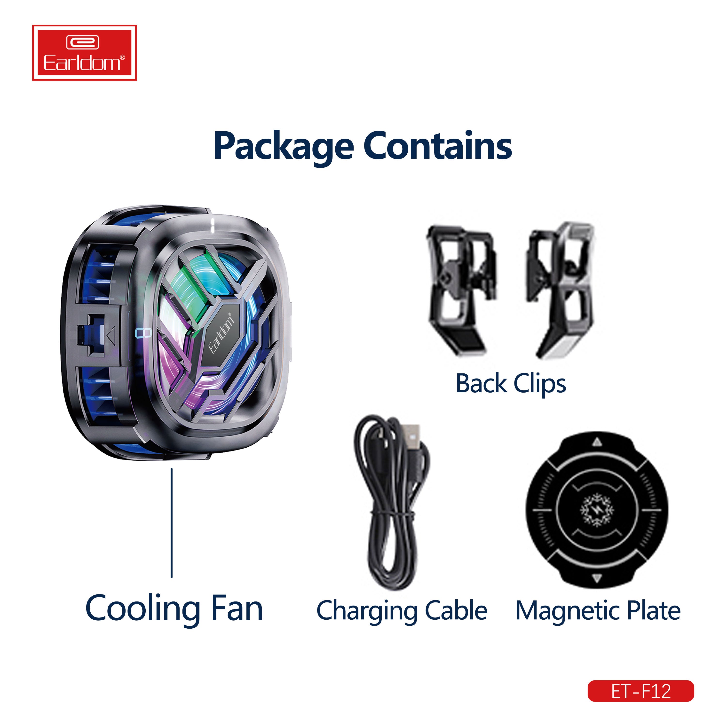 Earldom ET-F12 Fan cooler Phone Cooler - Black – TEQ PTY LTD