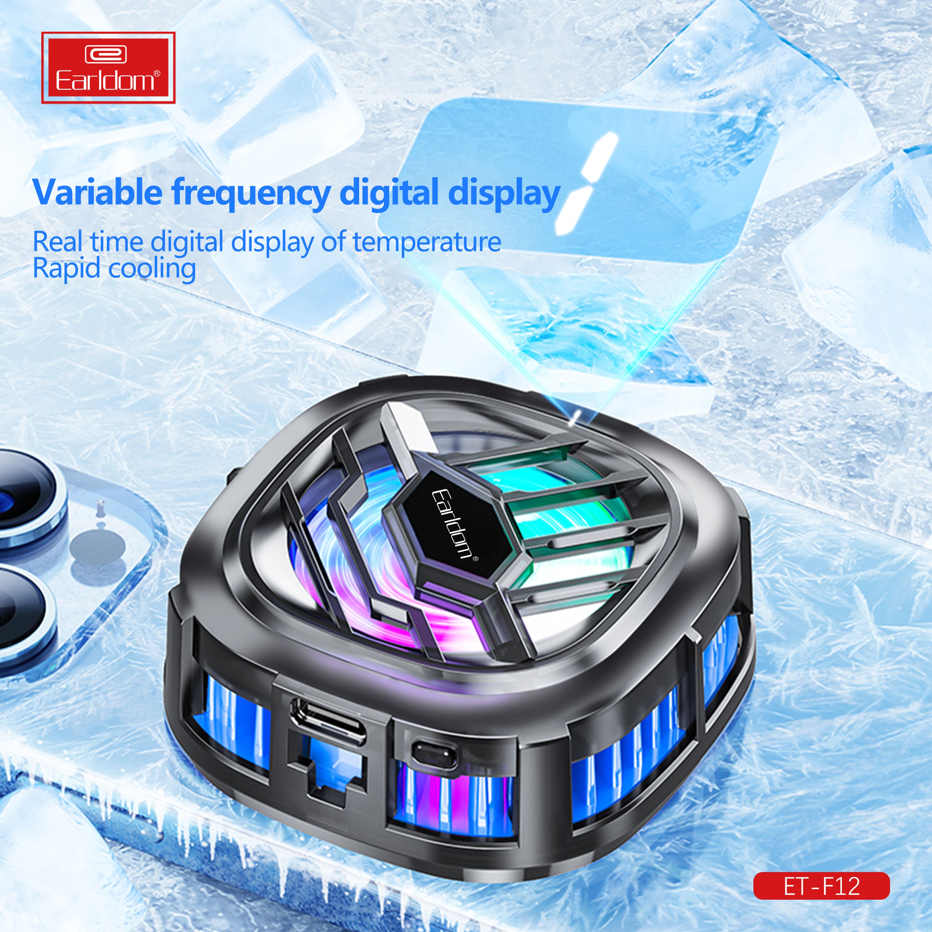 Earldom ET-F12 Fan cooler Phone Cooler - Black – TEQ PTY LTD