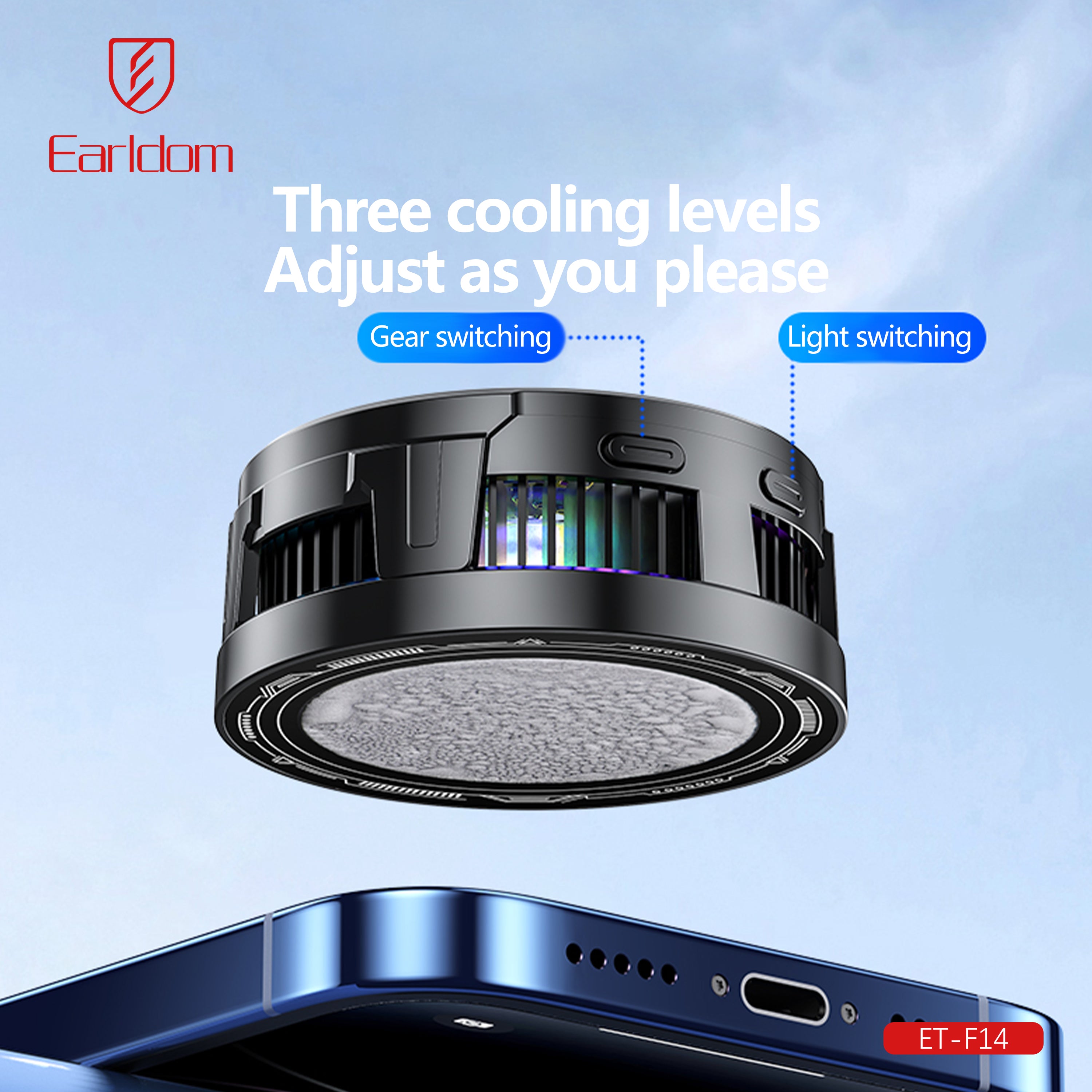 Earldom ET-F14 Fan cooler Phone Cooler - Black – TEQ PTY LTD