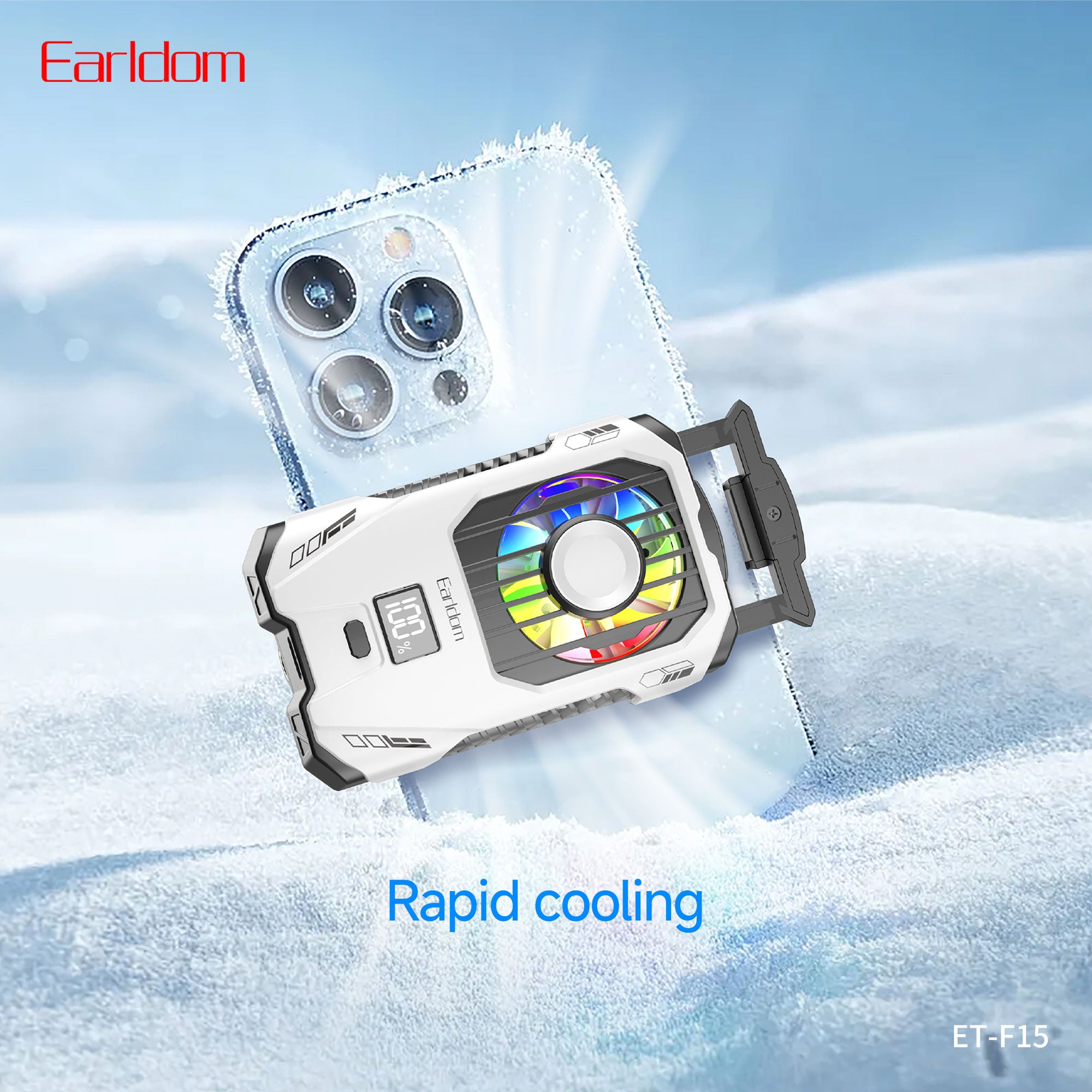 Earldom ET-F15 Fan cooler Phone Cooler 2500mAh - White