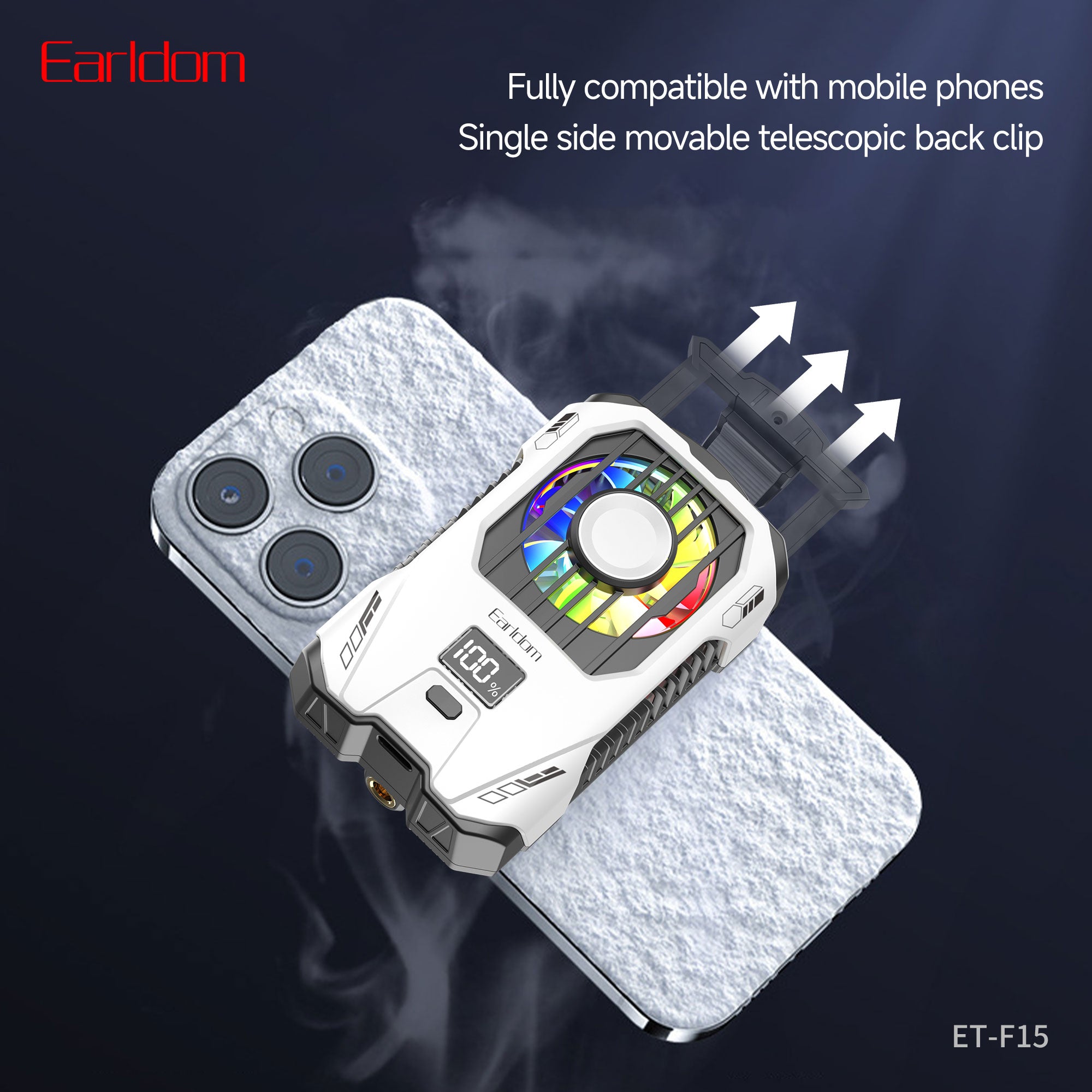 Earldom ET-F15 Fan cooler Phone Cooler 2500mAh - White