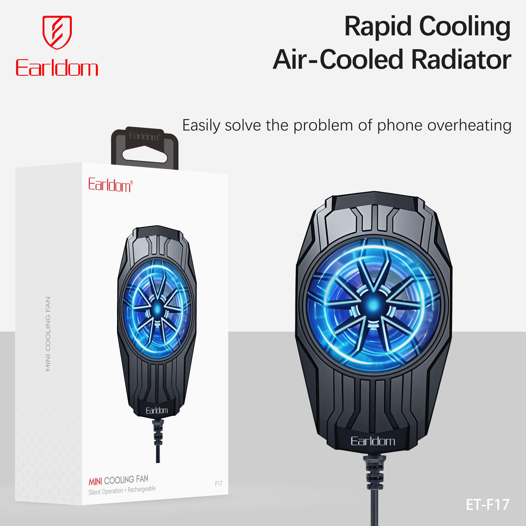 Earldom ET-F17 Fan cooler Phone Cooler 38MM - Black – TEQ PTY LTD