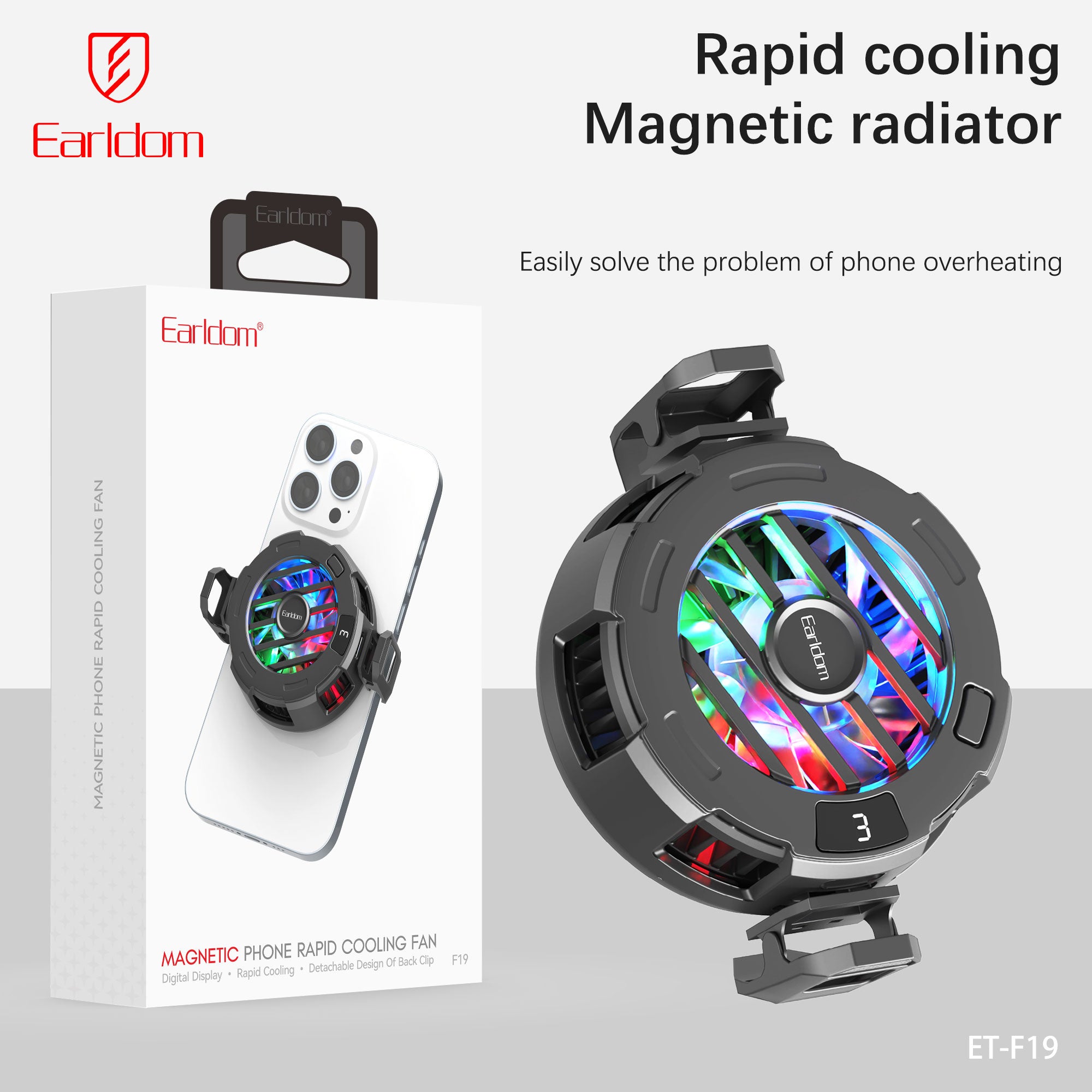 Earldom ET-F19 Fan cooler Phone Cooler - Black