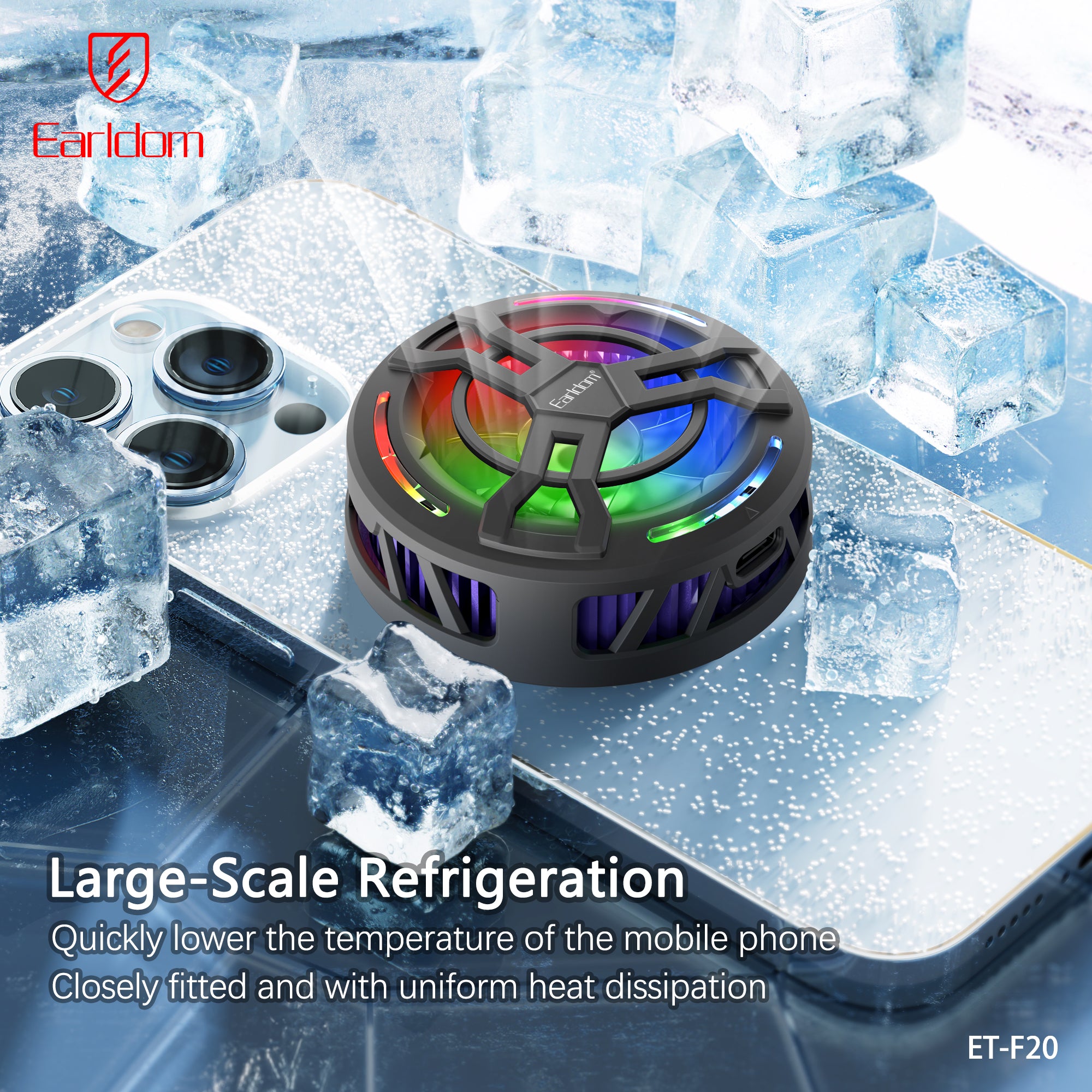 Earldom ET-F20 Fan cooler Phone Cooler 25MM - Black