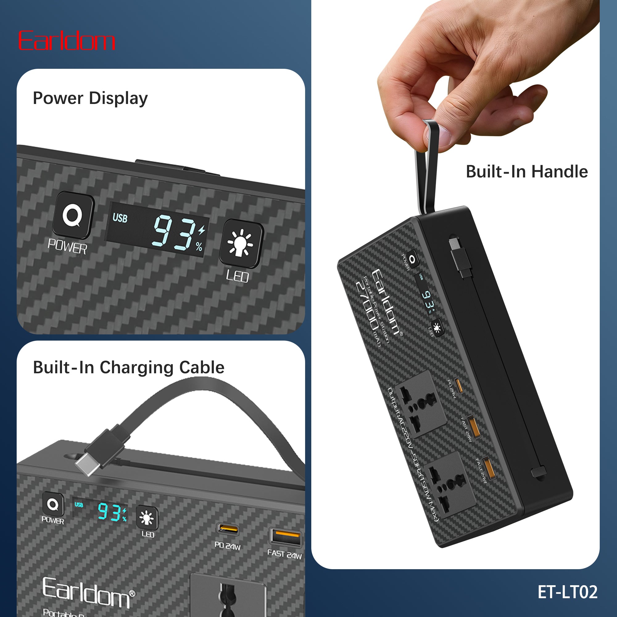 Earldom ET-LT02 Car Power Adapter 27000mAh - Black – TEQ PTY LTD