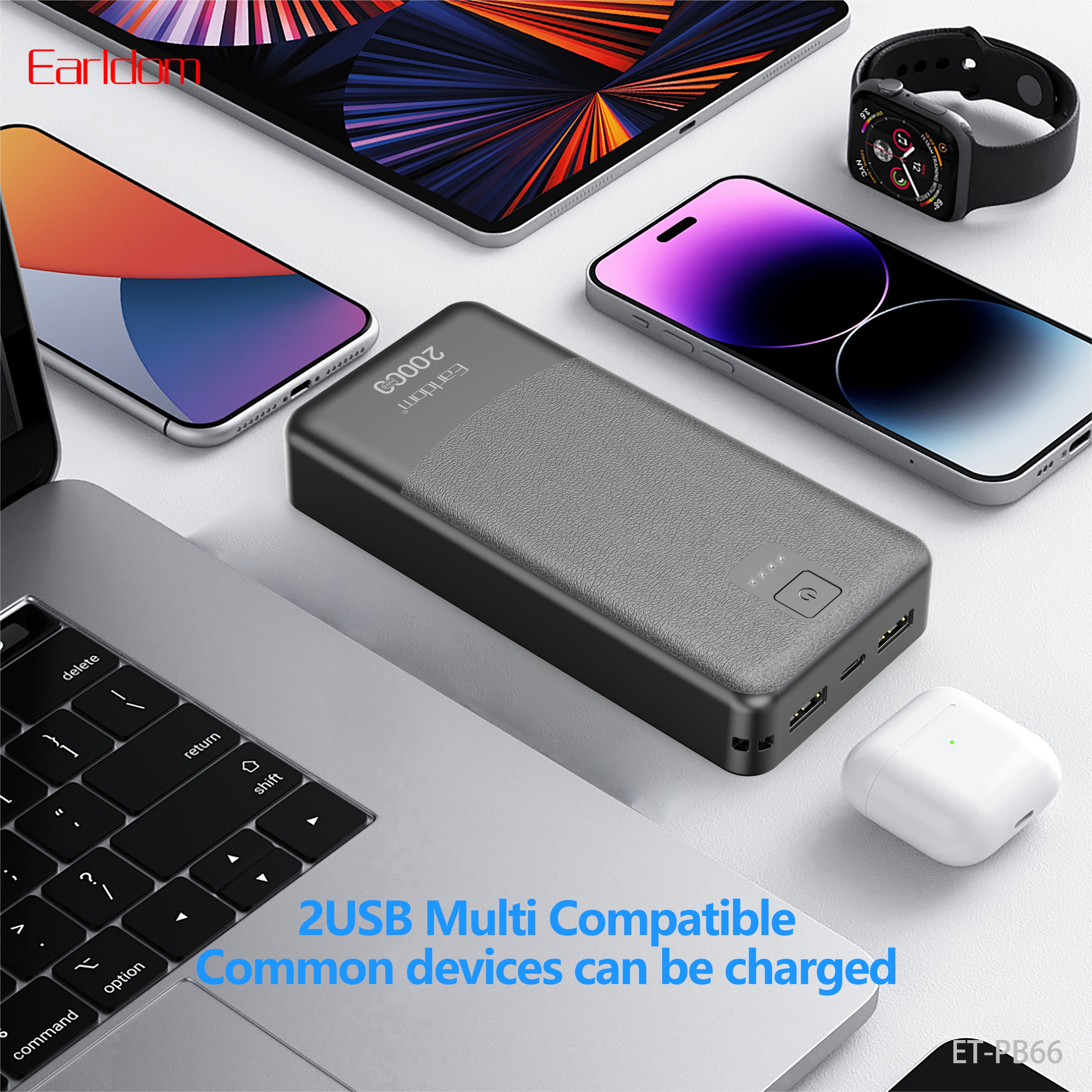 Earldom ET-PB66 (20000mAh) Power Bank 20000mAh - Black – TEQ PTY LTD