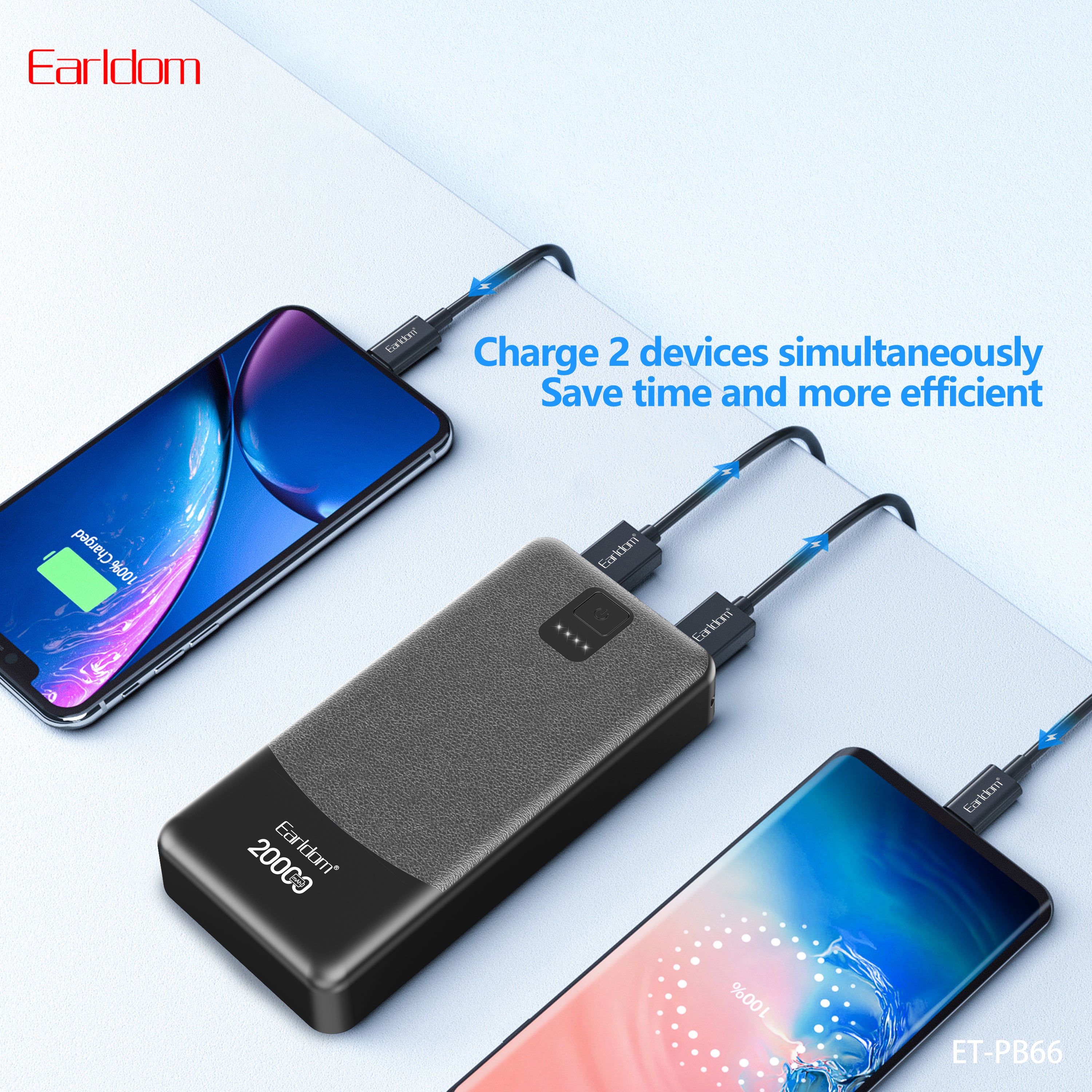 Earldom ET-PB66 (20000mAh) Power Bank 20000mAh - Black – TEQ PTY LTD