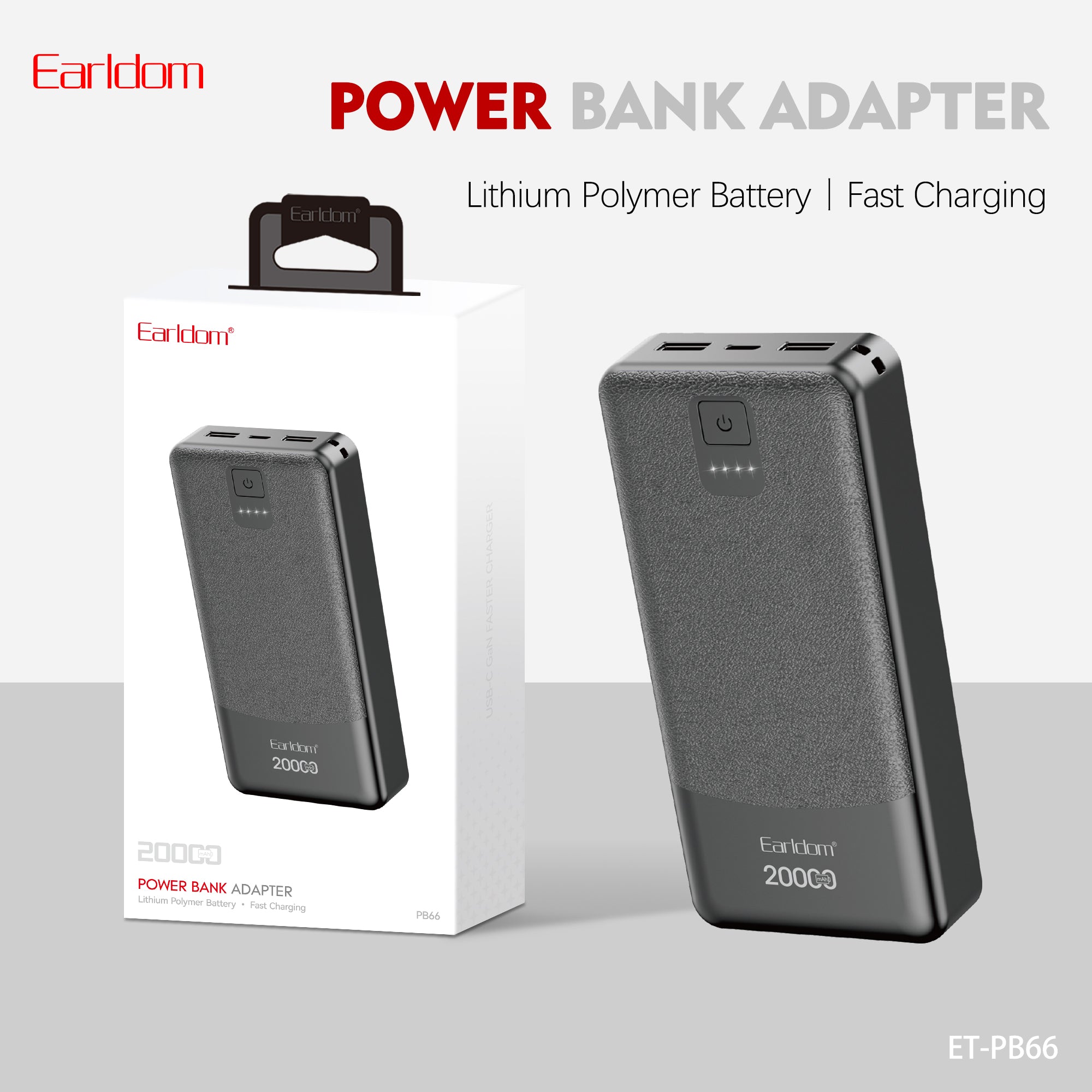 Earldom ET-PB66 (20000mAh) Power Bank 20000mAh - Black – TEQ PTY LTD