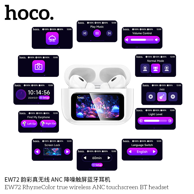 HD_SYNC:EW72 Soar true wireless ANC Noise Reduction touch screen BT headset