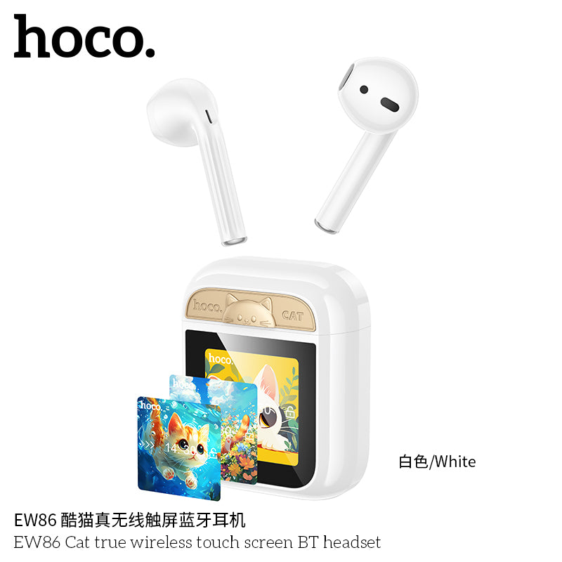 HD_SYNC:EW86 Cat true wireless touch screen BT headset