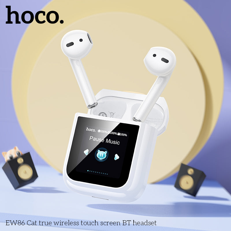 HD_SYNC:EW86 Cat true wireless touch screen BT headset