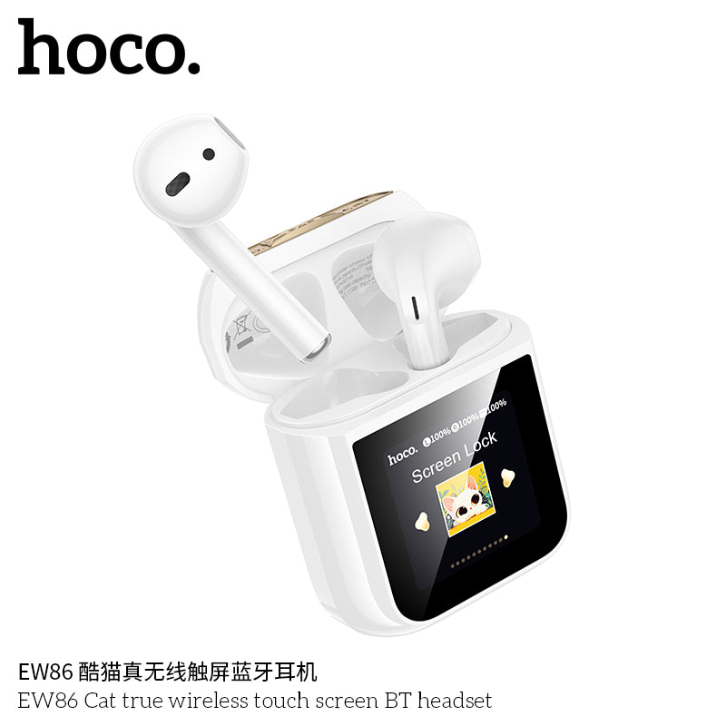 HD_SYNC:EW86 Cat true wireless touch screen BT headset