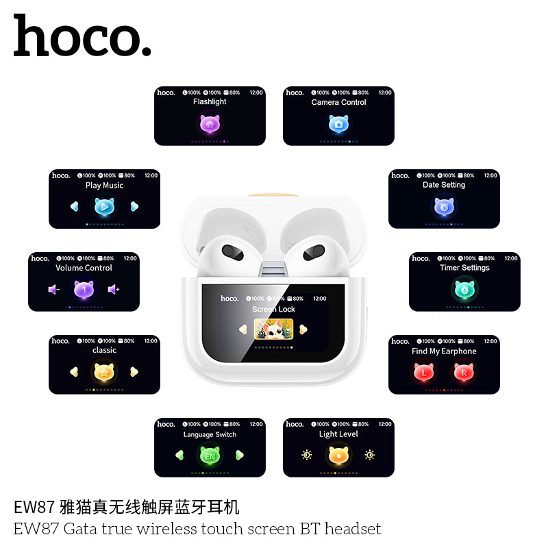 HD_SYNC:EW87 Gata true wireless touch screen BT headset