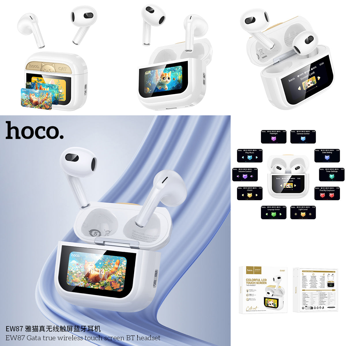 HD_SYNC:EW87 Gata true wireless touch screen BT headset
