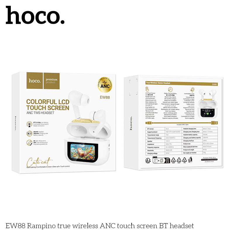 HD_SYNC:EW88 Rampino true wireless ANC touch screen BT headset