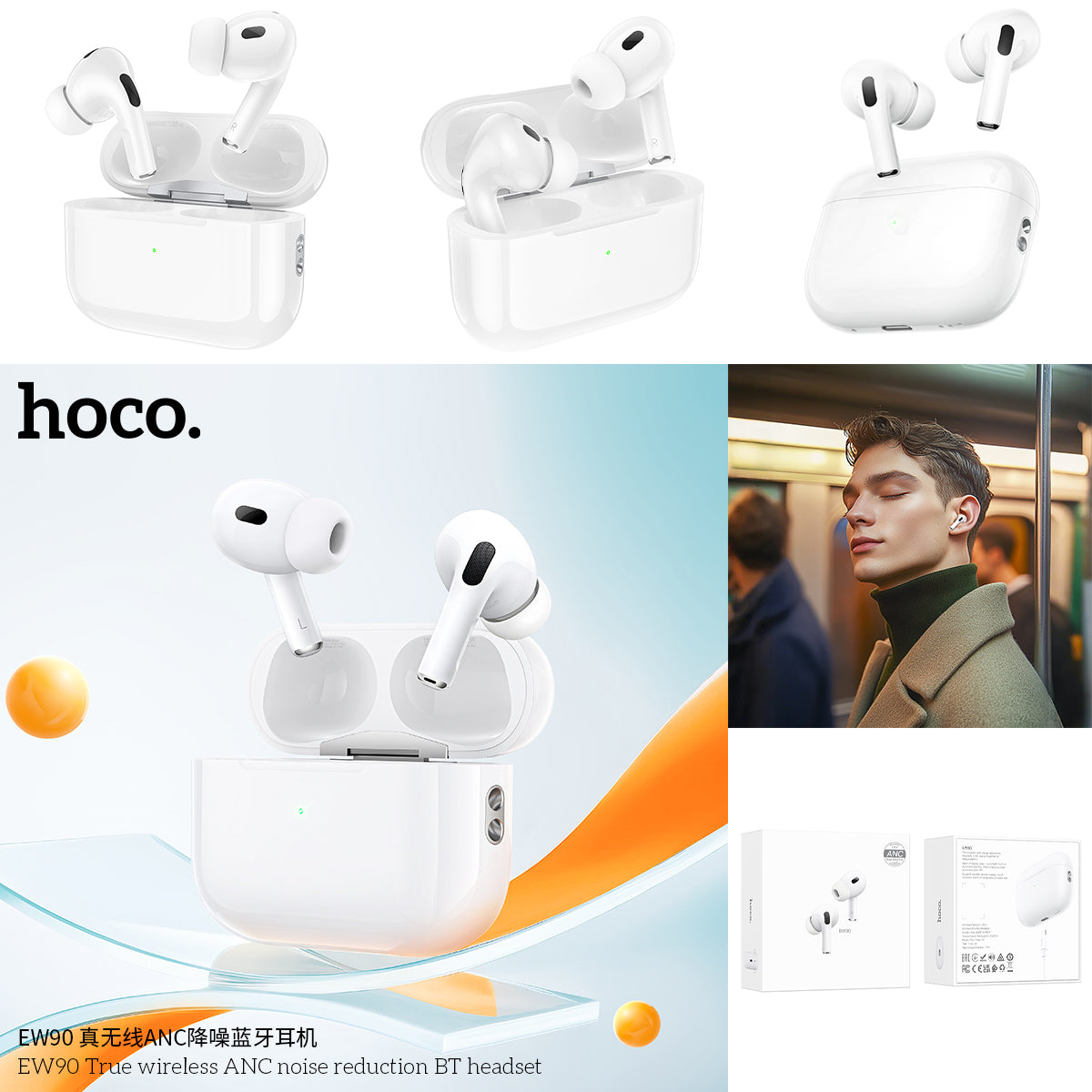 HD_SYNC:EW90 True wireless ANC noise reduction BT headset