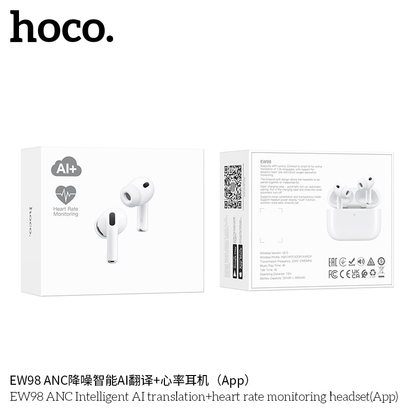 HD_SYNC:EW98 ANC Intelligent AI translation+heart rate monitoring headset(App)