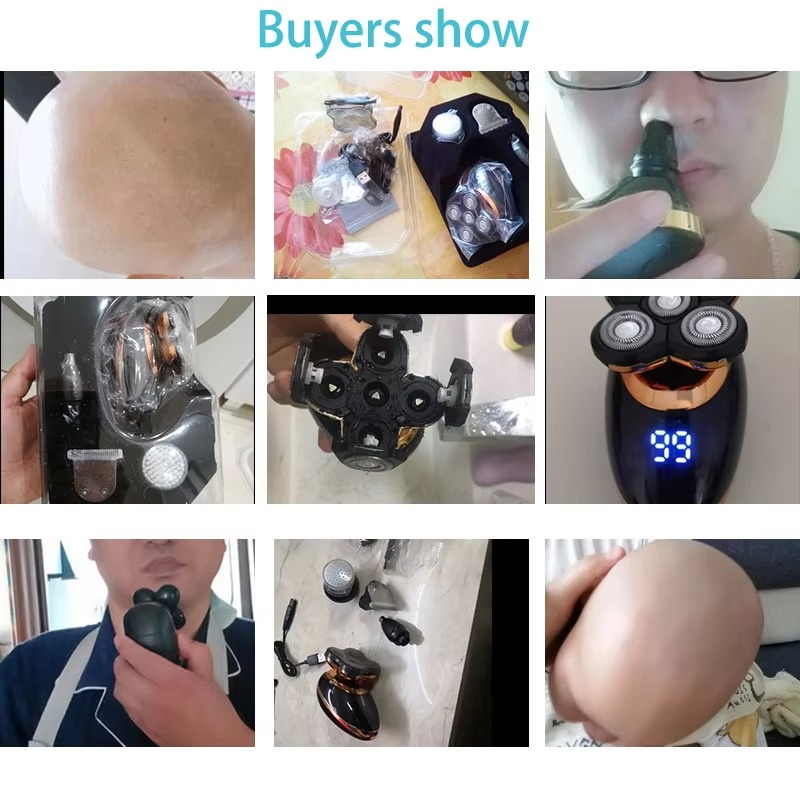 VGR V-316 Mens Head Shaver for Bald Men 5 in 1 LED Electric Cordless Razors Shaving USB Rechargeable Wet Dry Grooming Kit Nose Hair Trimmer