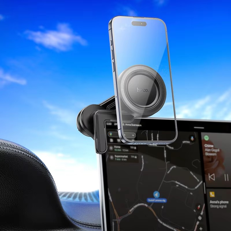 Hoco H57 Magnetic Car Phone Holder for Tesla Display APP Foldable Degree Rotation Metal Car Mount for iPhone 13 14 15 16 Pro Max