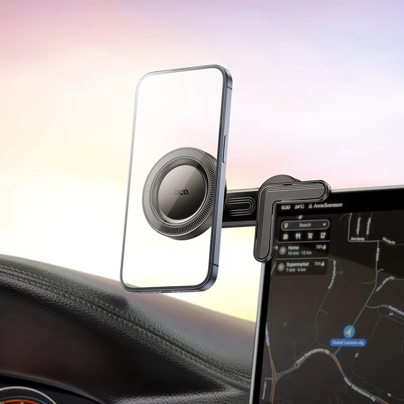 Hoco H57 Magnetic Car Phone Holder for Tesla Display APP Foldable Degree Rotation Metal Car Mount for iPhone 13 14 15 16 Pro Max