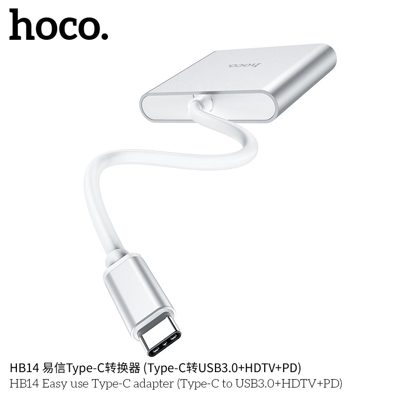HD_SYNC:HB14 Easy use Type-C adapter(Type-C to USB3.0+HDTV+PD)