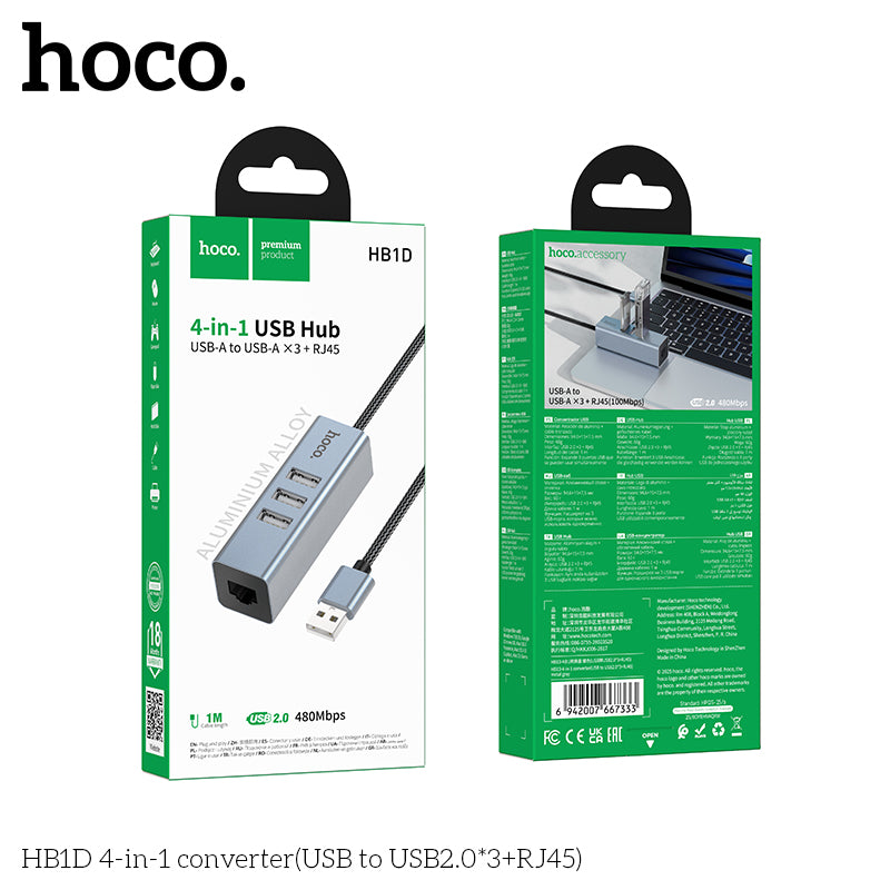 HD_SYNC:HB1D 4-in-1 converter(USB to USB2.0*3+RJ45)