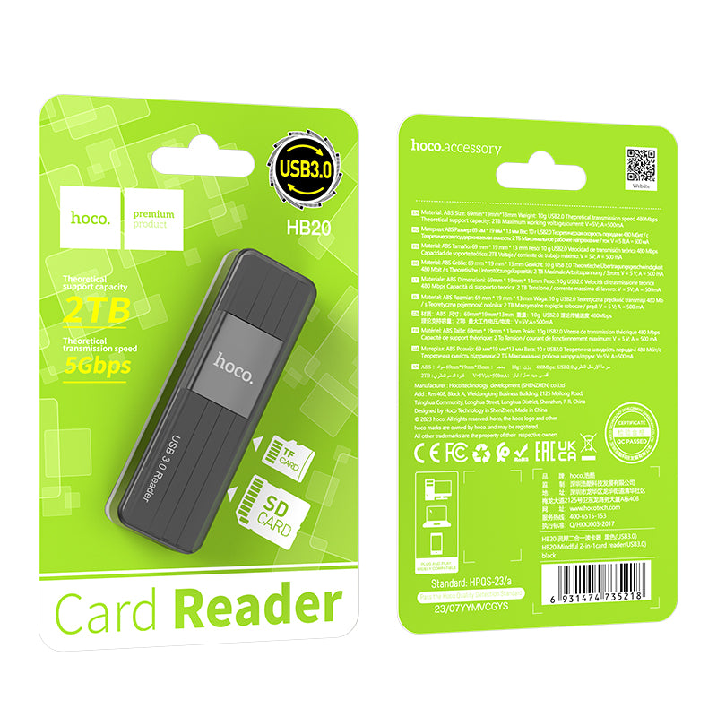 HD_SYNC:HB20 Mindful 2-in-1card reader(USB3.0)