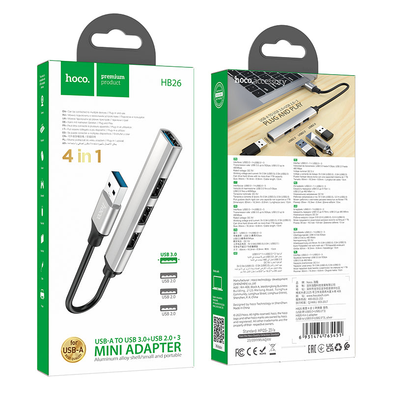 HD_SYNC:HB26 4 in 1 adapter(Type-C to USB3.0+USB2.0*3)