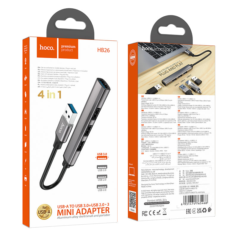 HD_SYNC:HB26 4 in 1 adapter(USB to USB3.0+USB2.0*3)