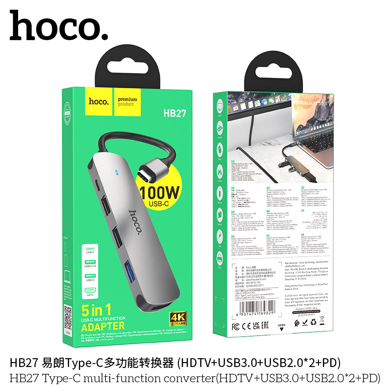 HD_SYNC:HB27 Type-C multi-function converter(HDTV+USB3.0+USB2.0*2+PD)