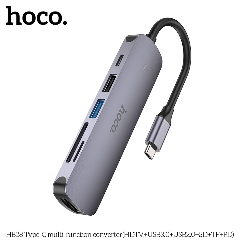 HD_SYNC:HB28 Type-C multi-function converter(HDTV+USB3.0+USB2.0+SD+TF+PD)