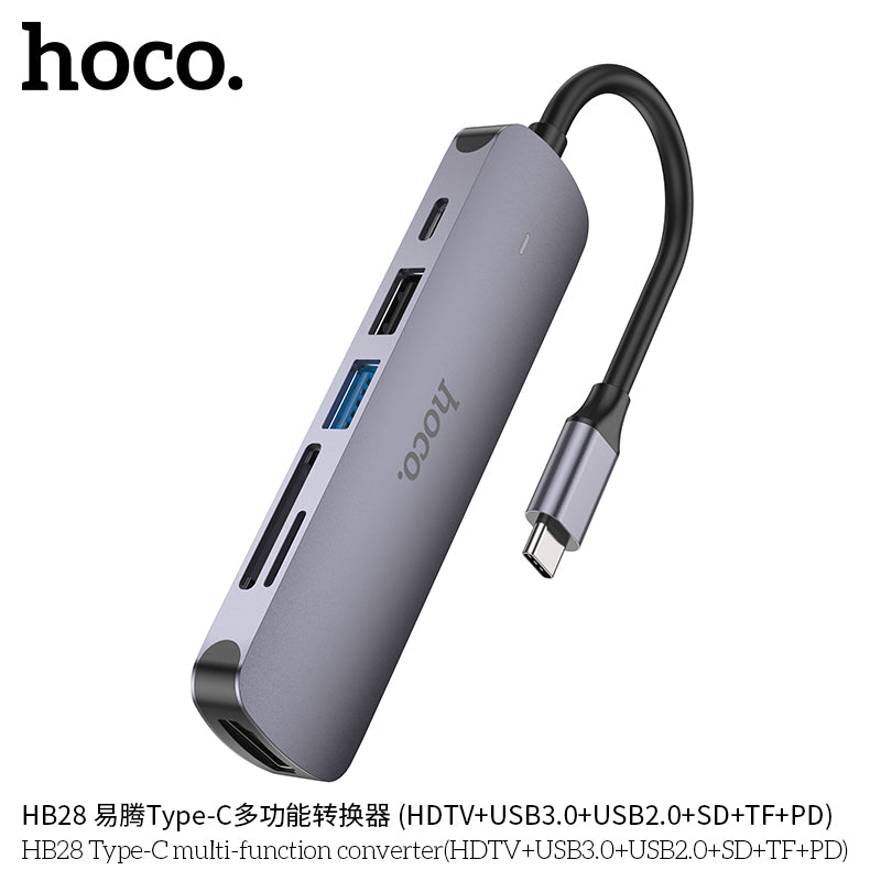 HD_SYNC:HB28 Type-C multi-function converter(HDTV+USB3.0+USB2.0+SD+TF+PD)