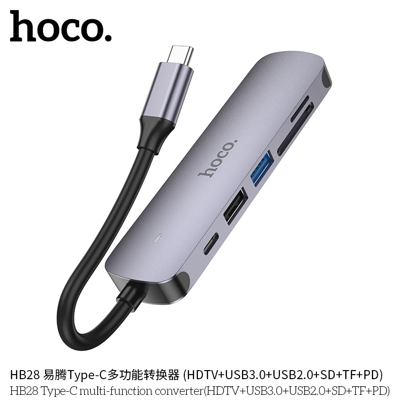 HD_SYNC:HB28 Type-C multi-function converter(HDTV+USB3.0+USB2.0+SD+TF+PD)