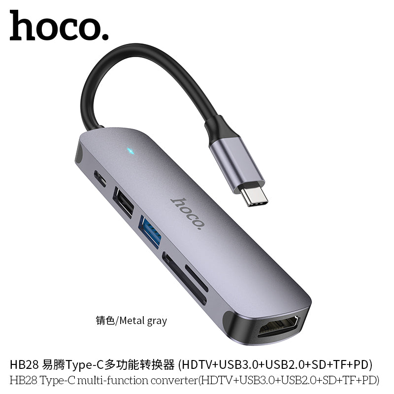 HD_SYNC:HB28 Type-C multi-function converter(HDTV+USB3.0+USB2.0+SD+TF+PD)