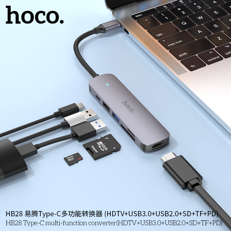 HD_SYNC:HB28 Type-C multi-function converter(HDTV+USB3.0+USB2.0+SD+TF+PD)