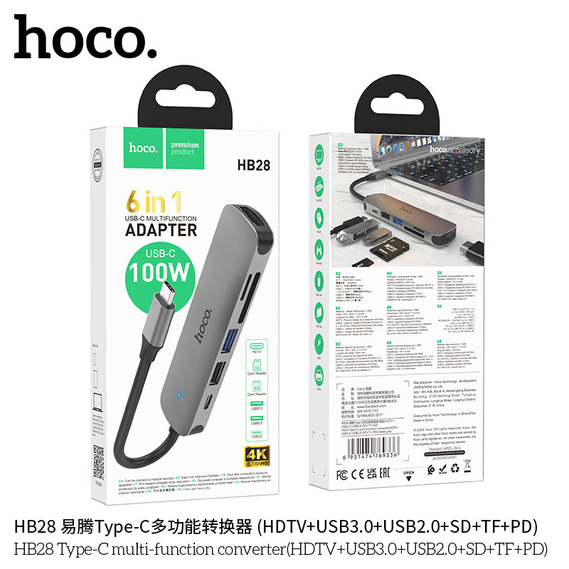 HD_SYNC:HB28 Type-C multi-function converter(HDTV+USB3.0+USB2.0+SD+TF+PD)