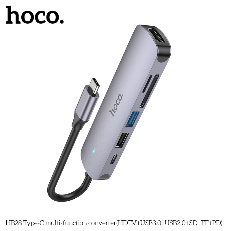 HD_SYNC:HB28 Type-C multi-function converter(HDTV+USB3.0+USB2.0+SD+TF+PD)