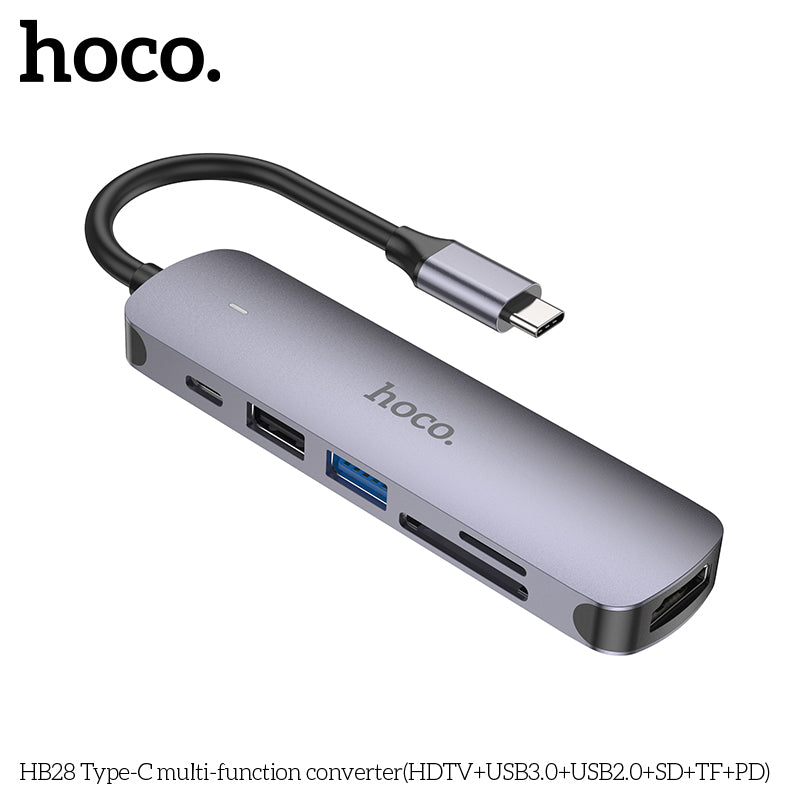 HD_SYNC:HB28 Type-C multi-function converter(HDTV+USB3.0+USB2.0+SD+TF+PD)