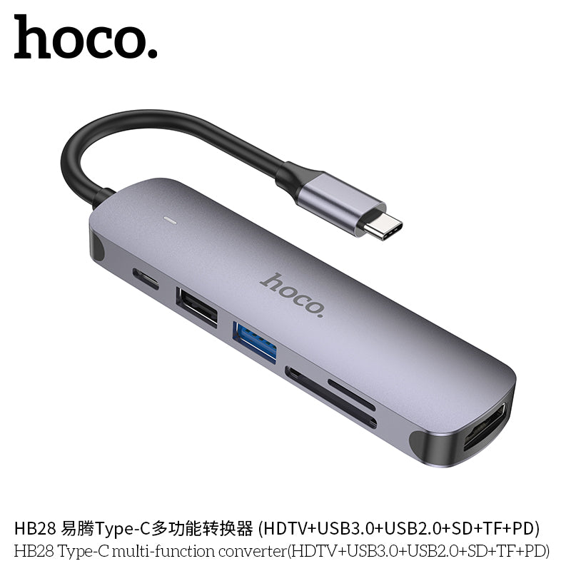 HD_SYNC:HB28 Type-C multi-function converter(HDTV+USB3.0+USB2.0+SD+TF+PD)