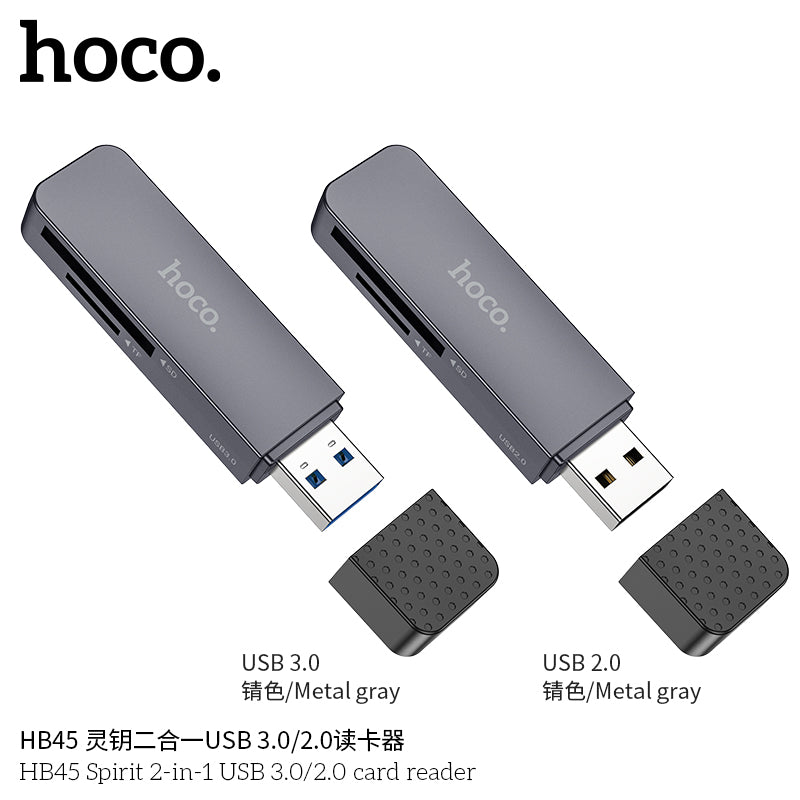 HD_SYNC:HB45 Spirit 2-in-1 USB/Type-C 2.0 card reader