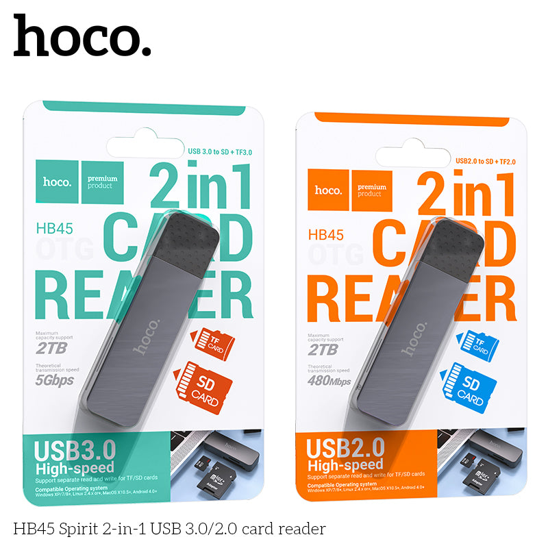 HD_SYNC:HB45 Spirit 2-in-1 USB/Type-C 3.0 card reader