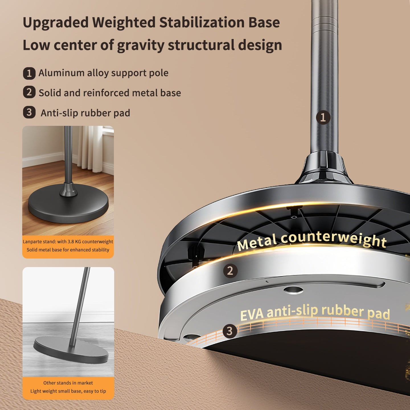 Lanparte Floor-Standing Live Broadcast Microphone Stand Microphone Recording Cantilever Floor-Standing Stand Live Broadcast Karaoke