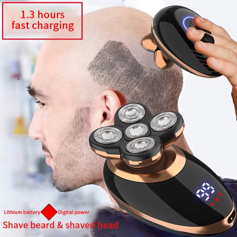 VGR V-316 Mens Head Shaver for Bald Men 5 in 1 LED Electric Cordless Razors Shaving USB Rechargeable Wet Dry Grooming Kit Nose Hair Trimmer