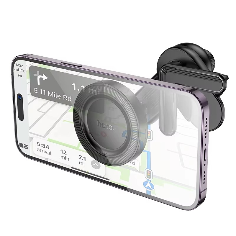 Hoco H57 Magnetic Car Phone Holder for Tesla Display APP Foldable Degree Rotation Metal Car Mount for iPhone 13 14 15 16 Pro Max