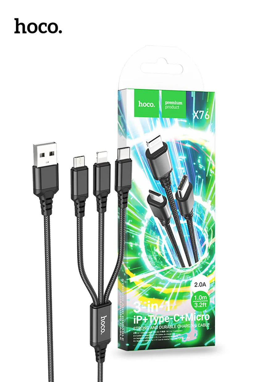 Hoco X76 3-in-1 USB Cable