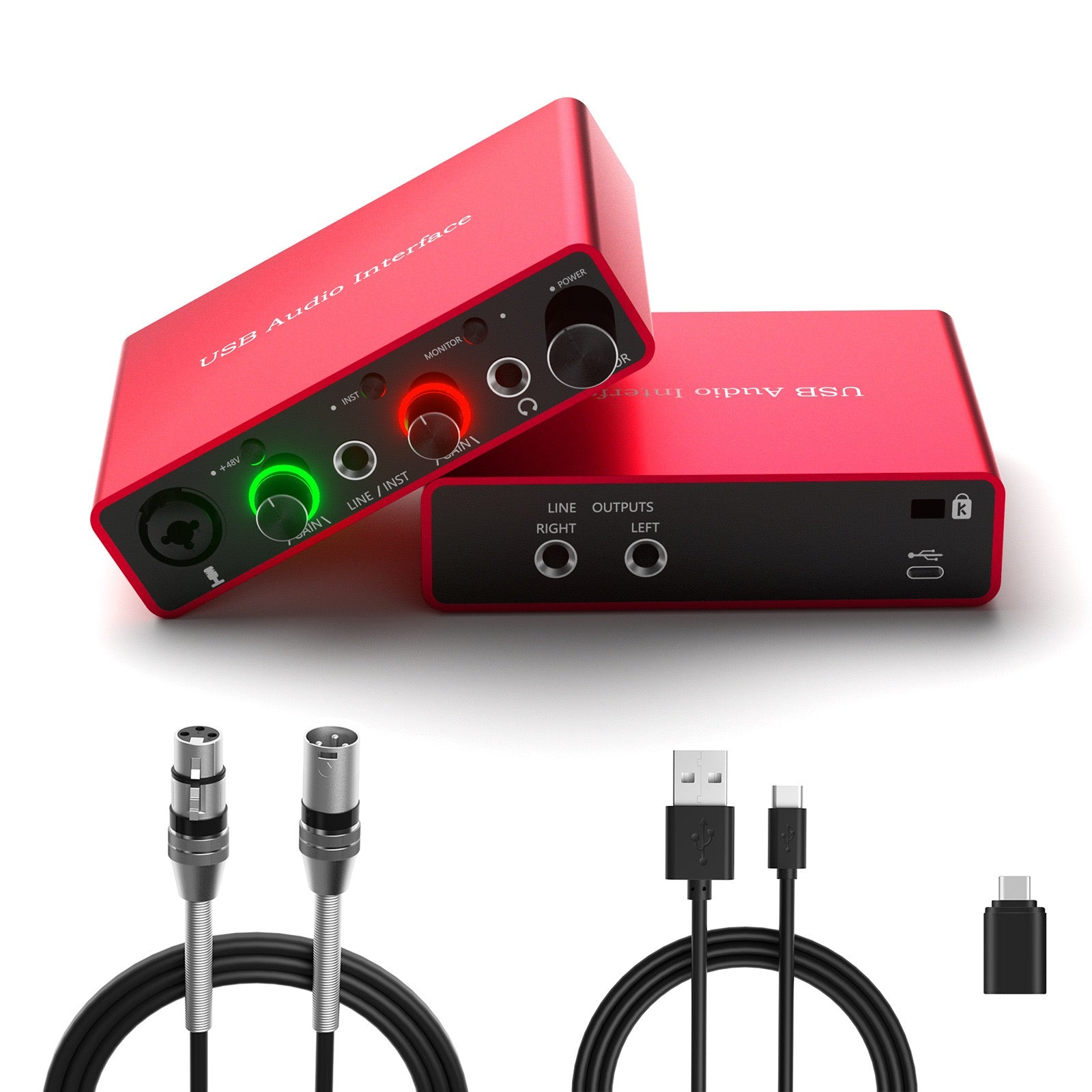 Professional Recording Sound Card 192K Cross-Border Sound Card Computer External Sound Card Recording Microphone