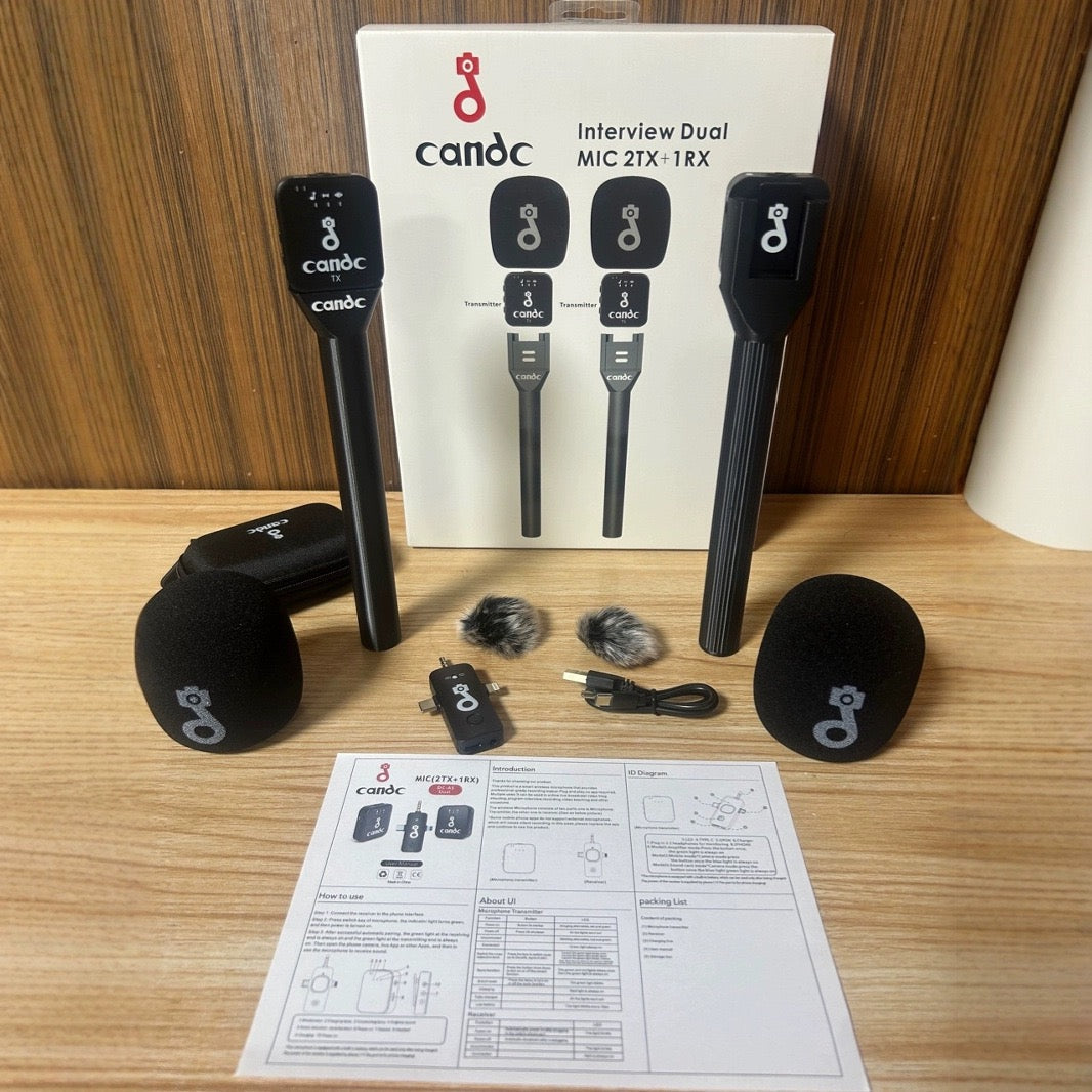 Explosions wireless handheld interview microphone microphone interview stick microphone 2.4G radio noise reduction wireless 1pcs