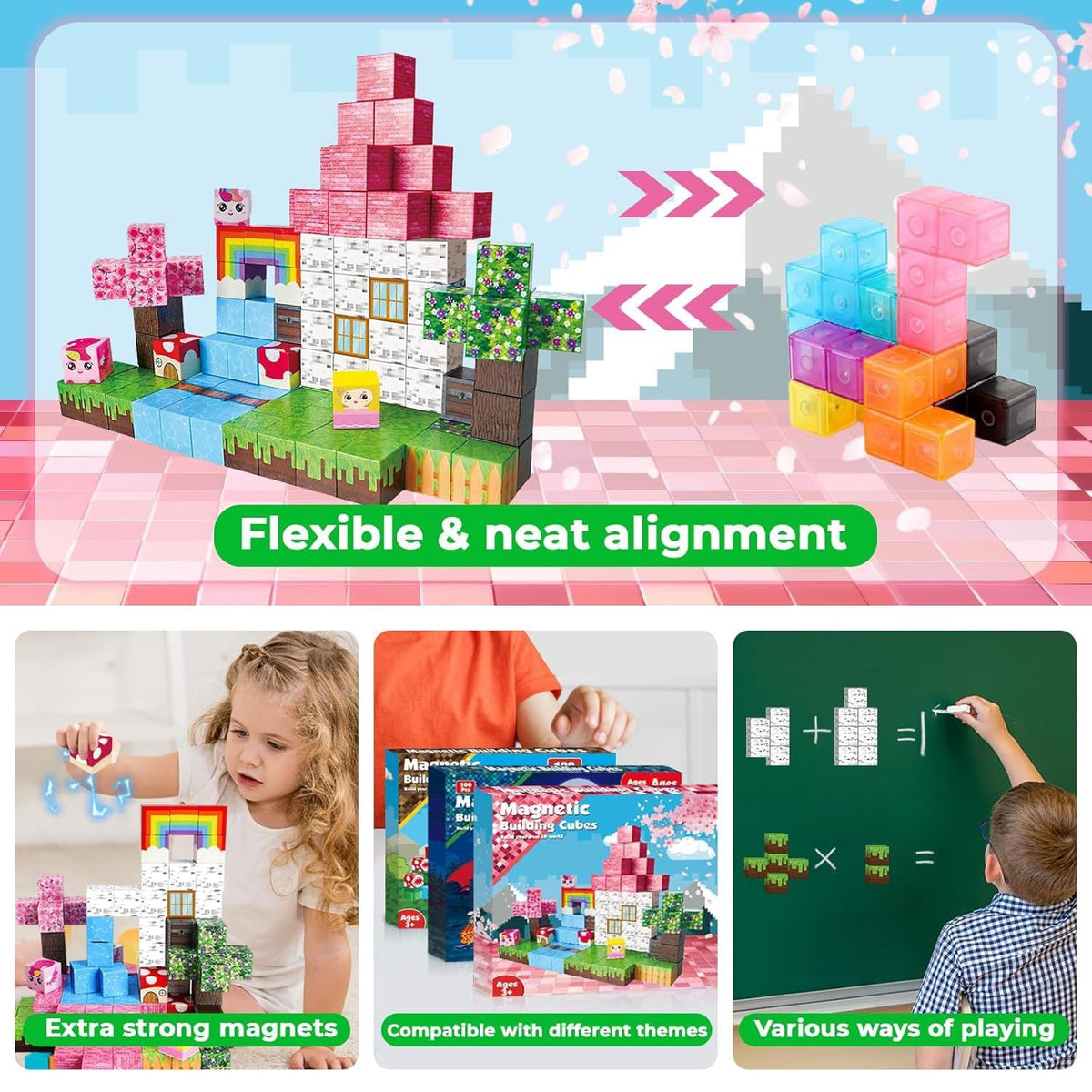 ZH-008 view 4 - 100 PCS STEM Educational Magnetic Building Blocks - Unicorn