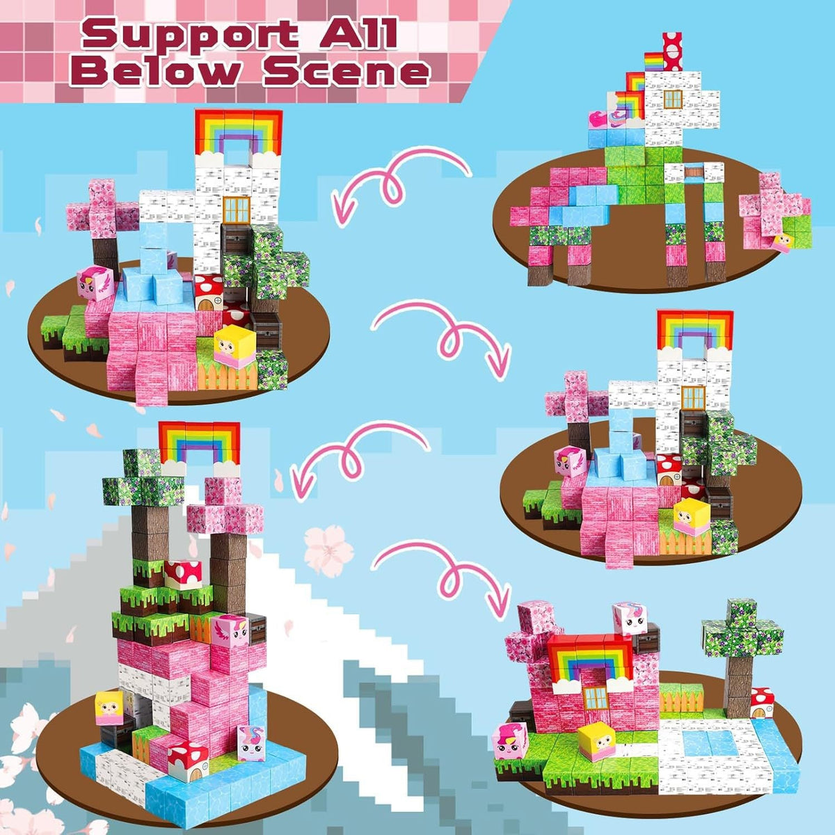 ZH-008 view 5 - 100 PCS STEM Educational Magnetic Building Blocks - Unicorn