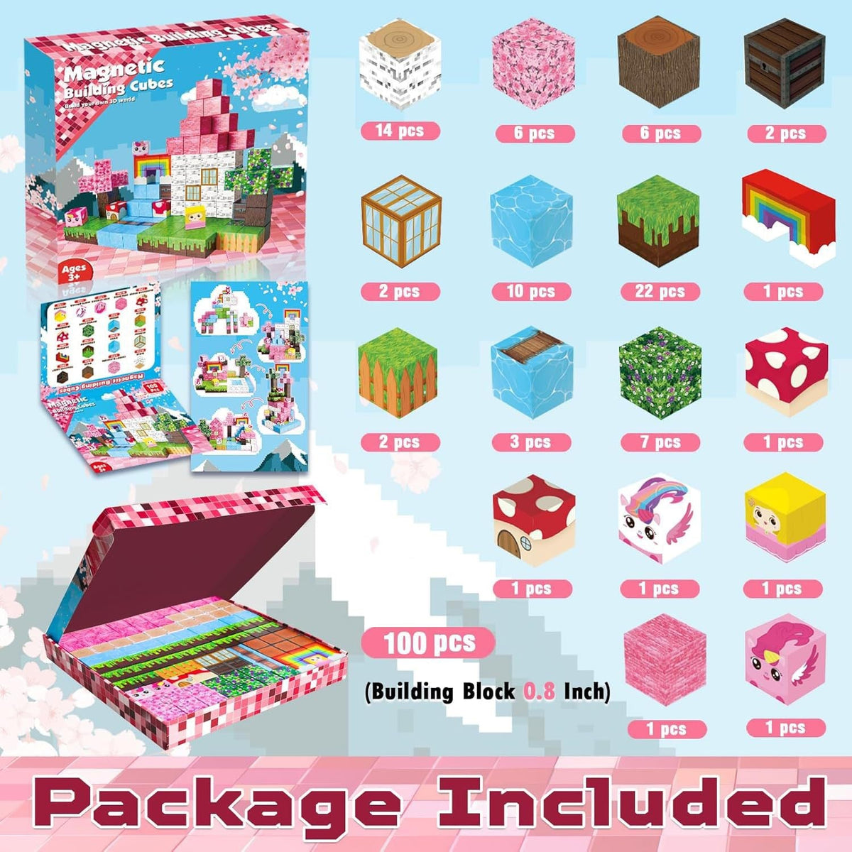ZH-008 view 6 - 100 PCS STEM Educational Magnetic Building Blocks - Unicorn
